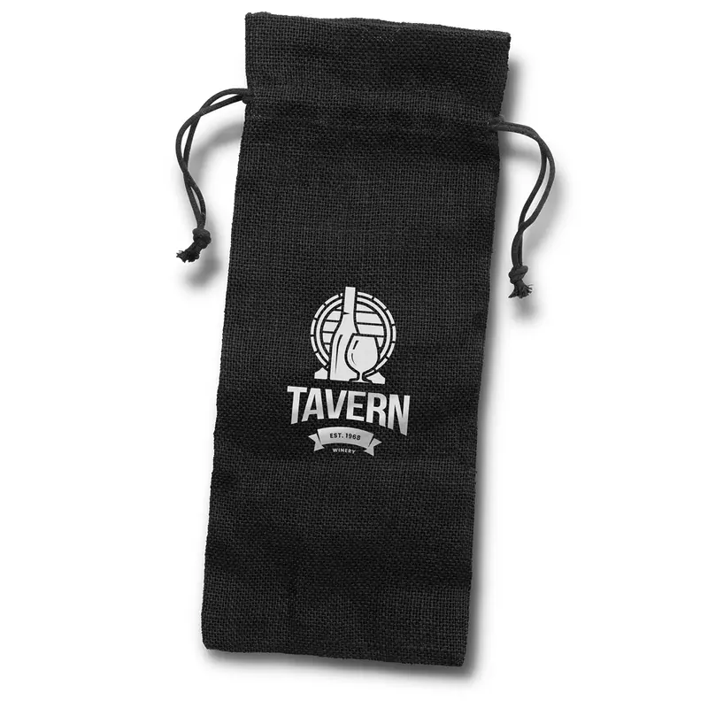 Jute Wine Drawstring Bag – Misc Bags – available in black colour