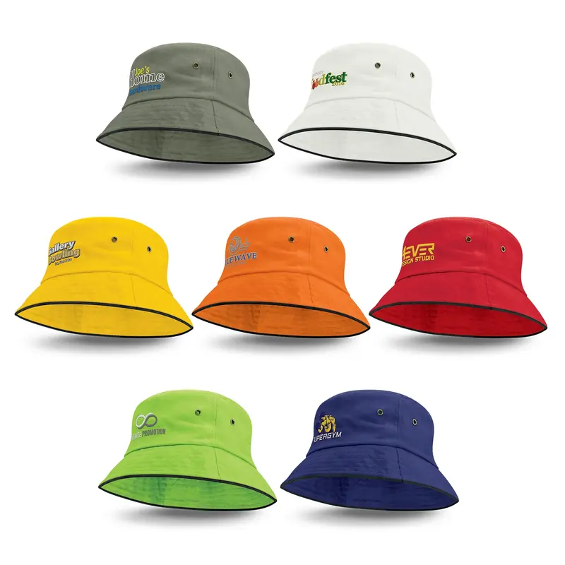 Bondi Bucket Hat - Black Sandwich Trim – Bucket & Sun Hats – available in blue, green, grey, orange colours and 3 more