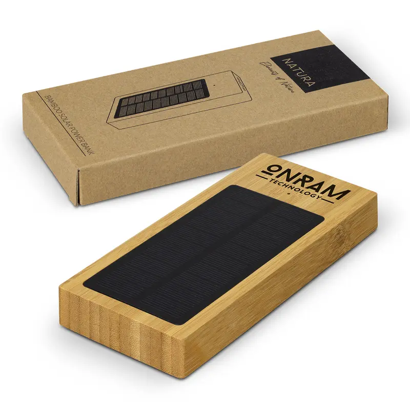NATURA Bamboo Solar Power Bank – Powerbanks – available in beige colour