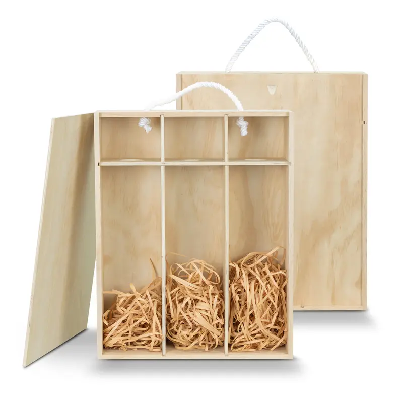 Tuscany Wine Gift Box - Triple – Wine Accessories – available in beige colour