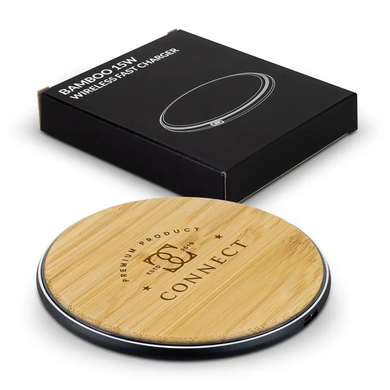 Bamboo 15W Wireless Fast Charger – Wireless Chargers – available in beige colour
