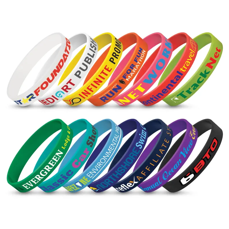 Silicone Wrist Band - Indent – Wrist Bands – available in black, blue, green, orange colours and 5 more