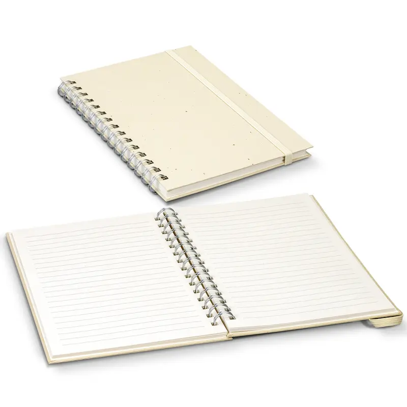 Terra Recycled Paper Spiral Notebook – Notebooks – available in beige colour