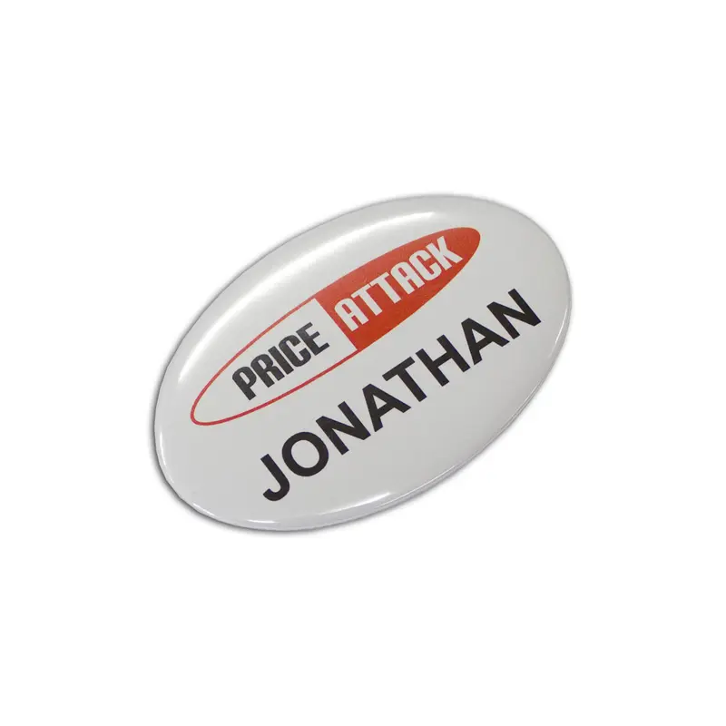 Button Badge Oval - 65 x 45mm – Name Badges – available in multi colour