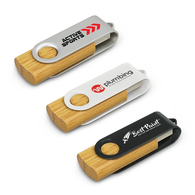 Helix 4GB Bamboo Flash Drive – USB Drives – available in black, blue, green, orange colours and 5 more