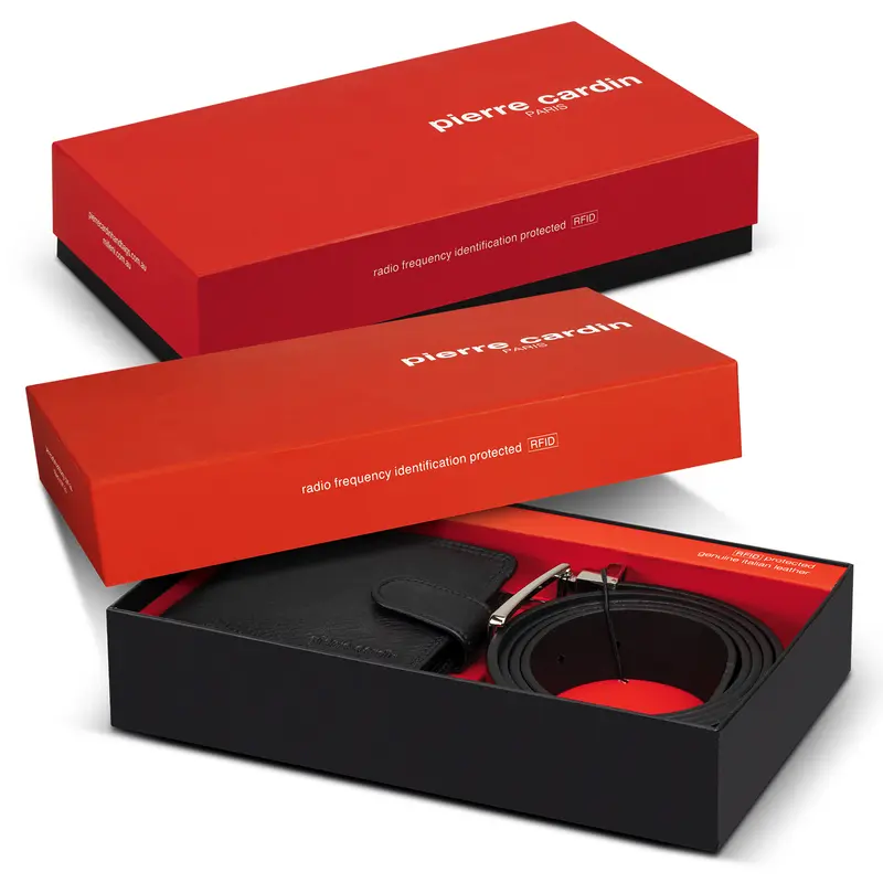 Pierre Cardin Leather Wallet and Belt Gift Set – Accessories – available in black colour