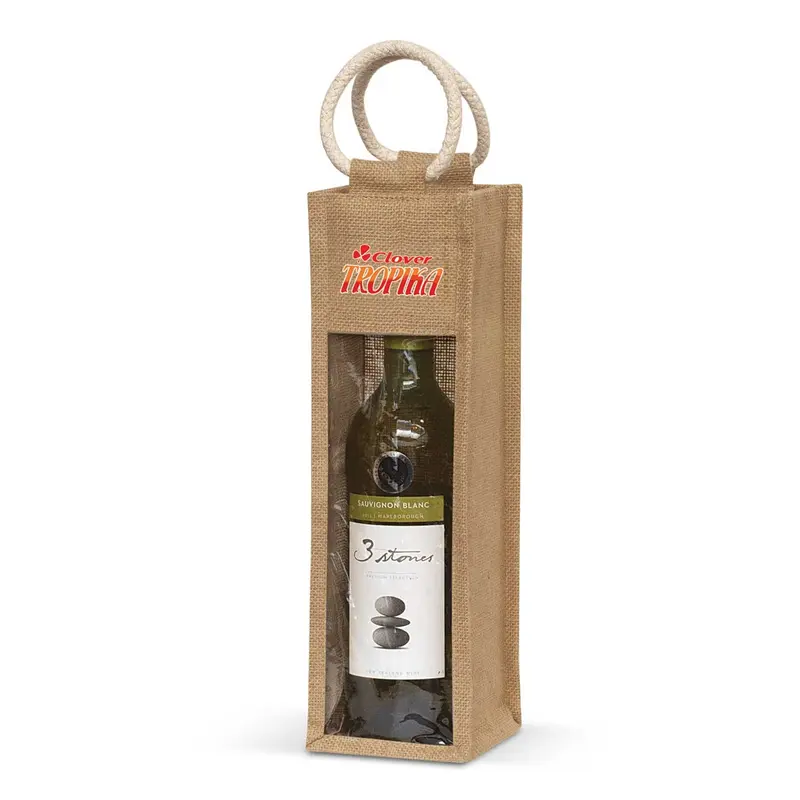 Serena Jute Wine Carrier – Wine Carriers – available in beige colour