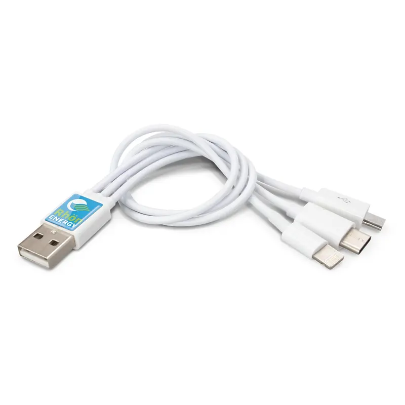 Triple Connector Cable – Charging Cables – available in white colour