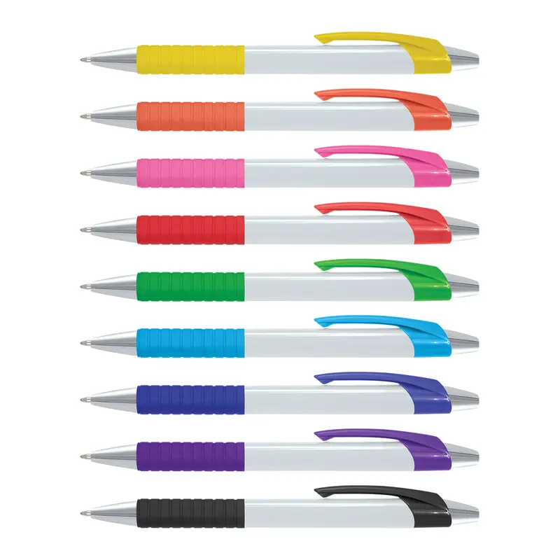Cleo Pen - White Barrel – Plastic Pens – available in black, blue, green, orange colours and 4 more