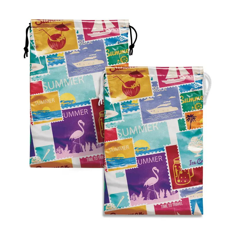 Satin Gift Bag - Large – Drawstring Bags – available in white colour