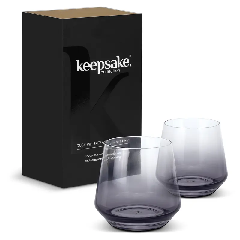 Keepsake Dusk Whiskey Glass - Set of 2 – Glassware – available in white colour