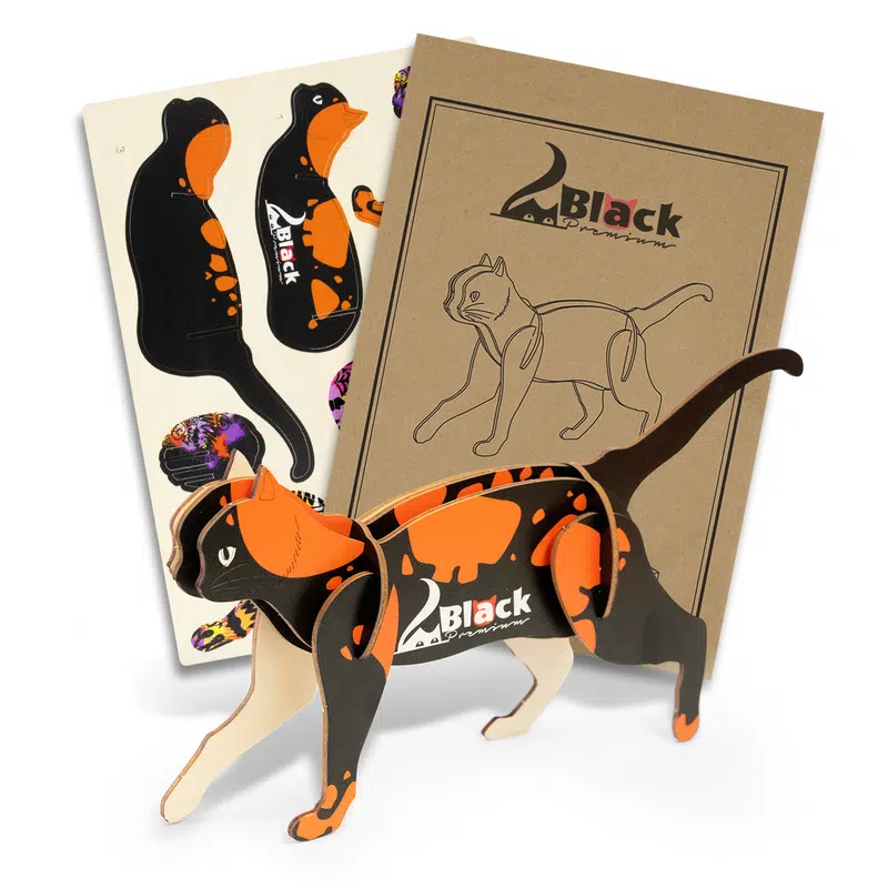 BRANDCRAFT Cat Wooden Model – Games – available in beige colour