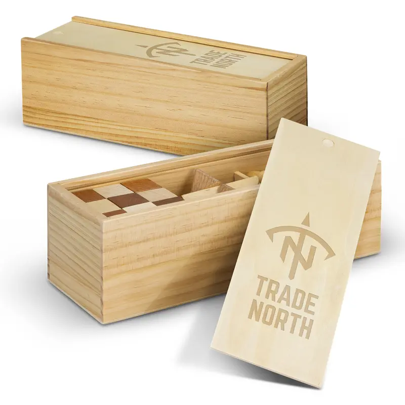 Wooden Brain Teaser Set – Games – available in beige colour