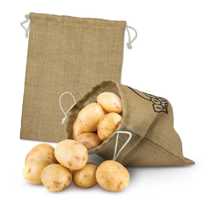 Jute Produce Bag - Large – Drawstring Bags – available in beige colour