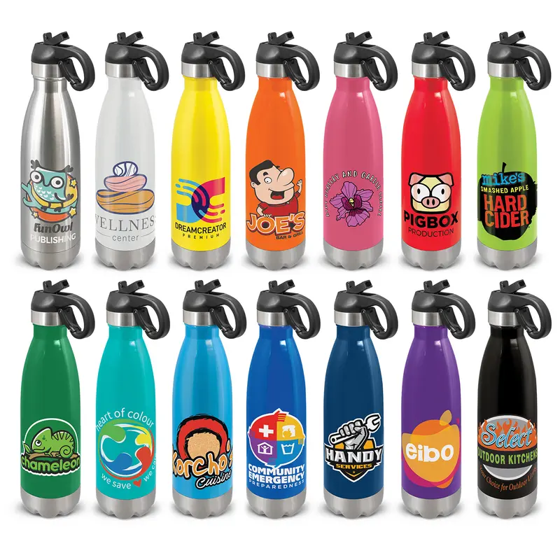 Mirage Steel Bottle - Flip Lid – Drink Bottles – available in black, blue, green, orange colours and 6 more