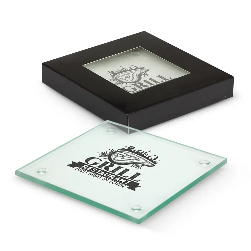 Venice Glass Coaster - Set of 4 - Square – Coasters – available in white colour