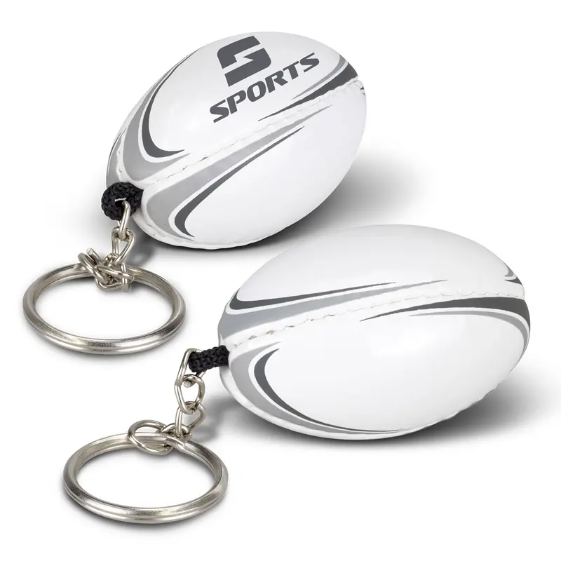 Rugby Ball Key Ring – Keyrings – available in white colour