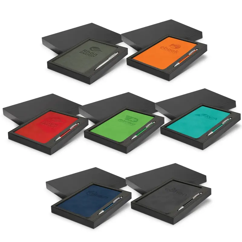 Demio Notebook and Pen Gift Set – Notebooks – available in black, blue, green, grey colours and 2 more