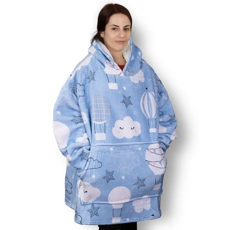 Full Colour Blanket Hoodie – Accessories – available in white colour