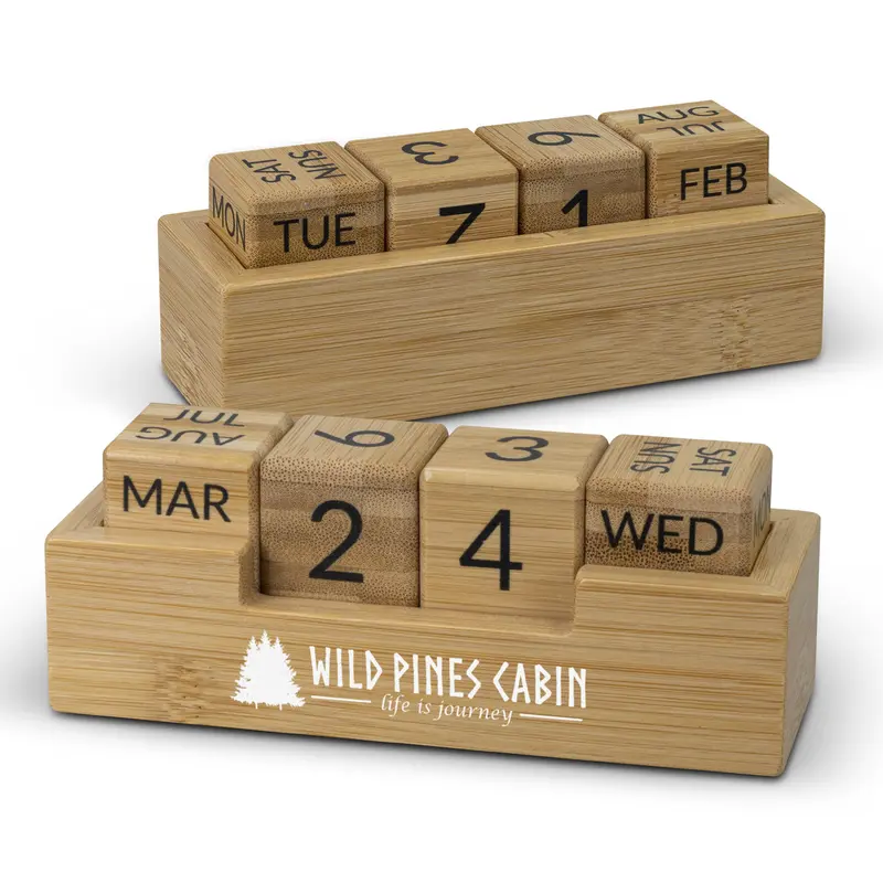 Bamboo Calendar – Desk Accessories – available in beige colour