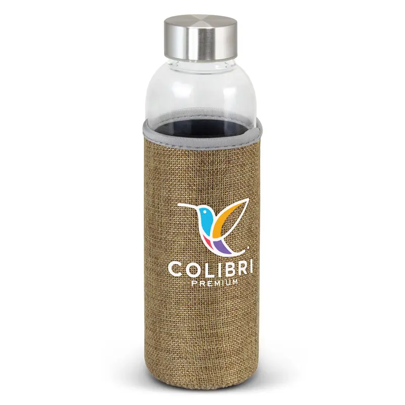 Venus Glass Bottle - Natural Sleeve – Drink Bottles – available in green colour