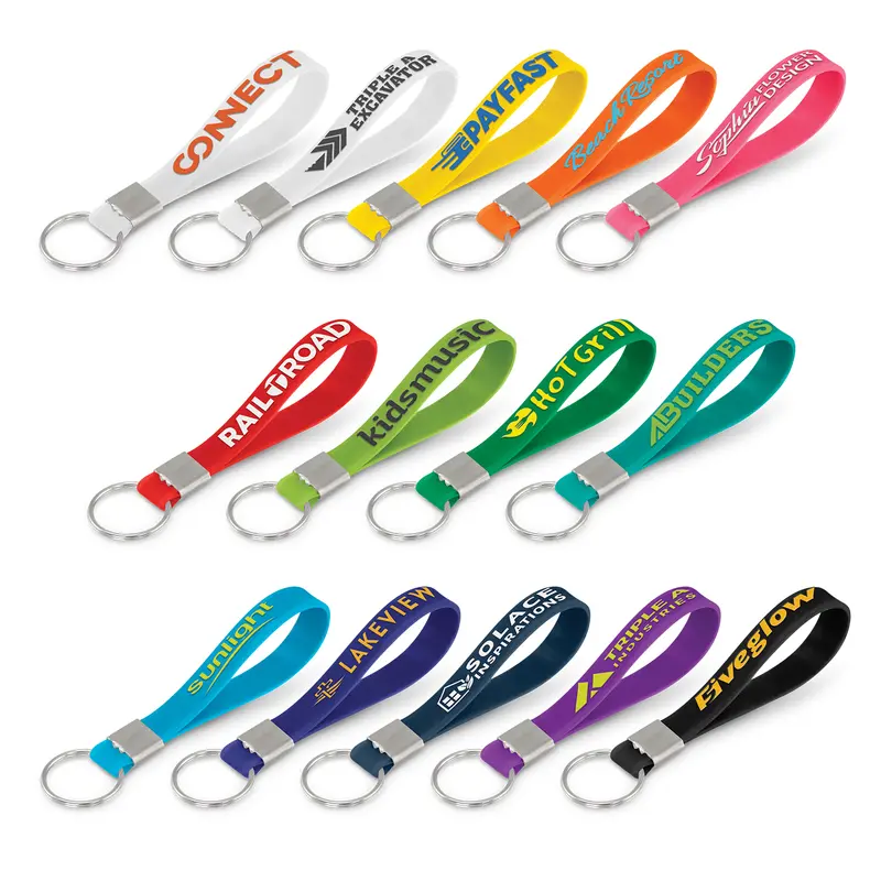 Silicone Key Ring - Embossed – Keyrings – available in black, blue, green, orange colours and 5 more