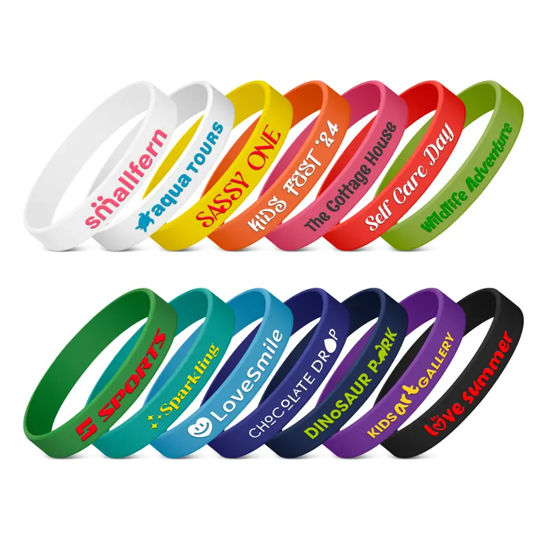 Kids Silicone Wrist Band - Embossed – Wrist Bands – available in black, blue, green, orange colours and 5 more
