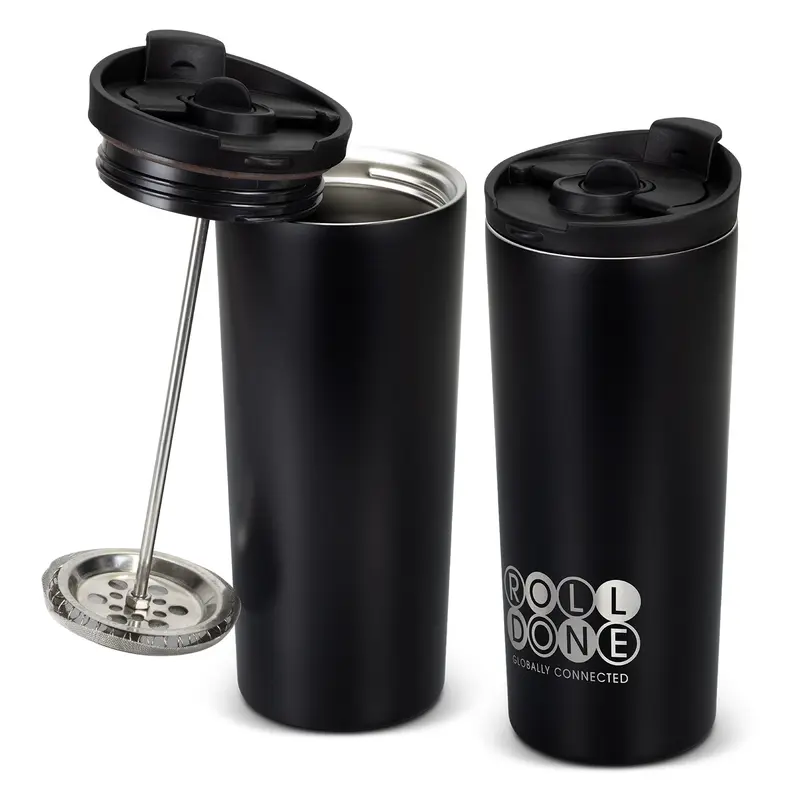 Coffee Press Vacuum Cup – Reusable Coffee Cups – available in black colour