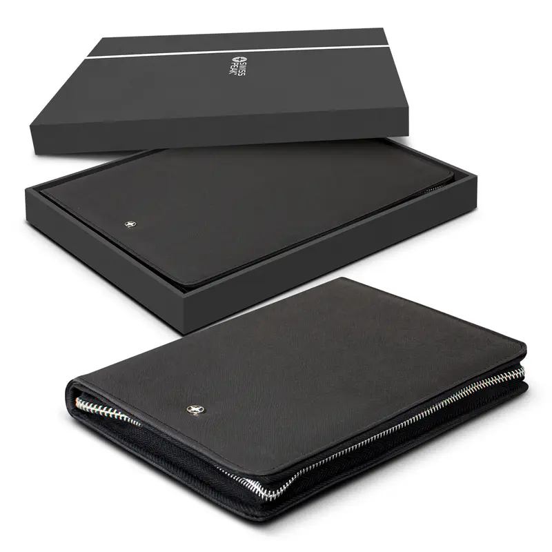 Swiss Peak Heritage A5 Portfolio with Zipper – Portfolios – available in black colour