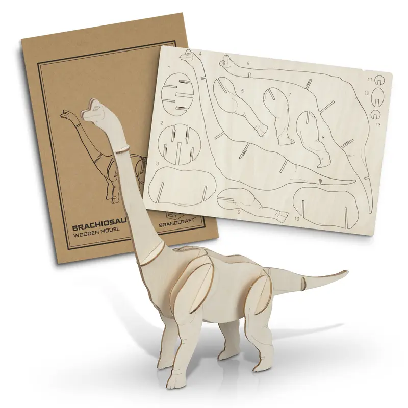 BRANDCRAFT Brachiosaurus Wooden Model – Games – available in beige colour