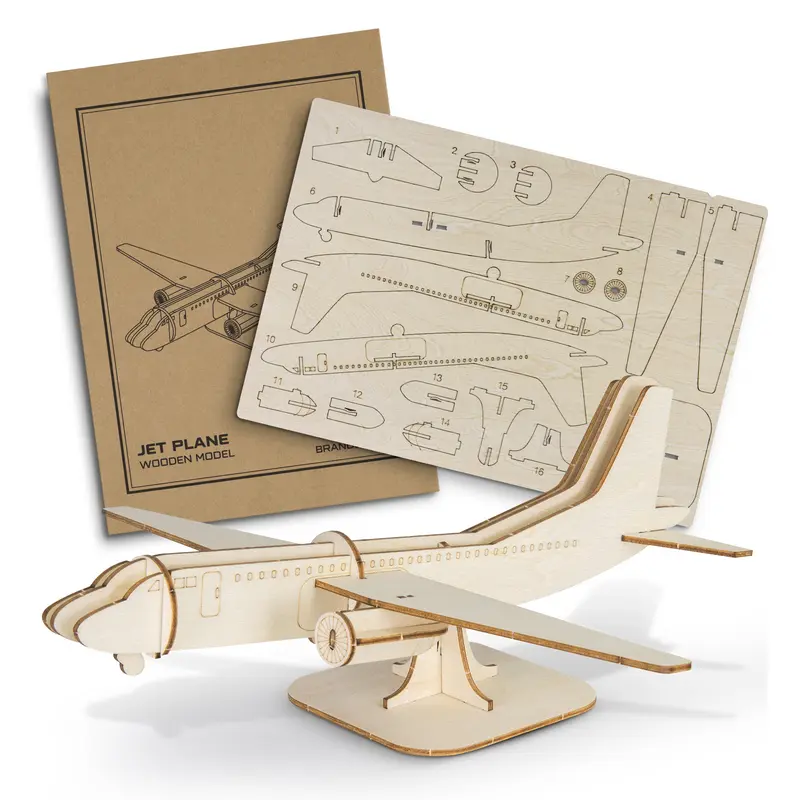 BRANDCRAFT Jet Plane Wooden Model – Games – available in beige colour