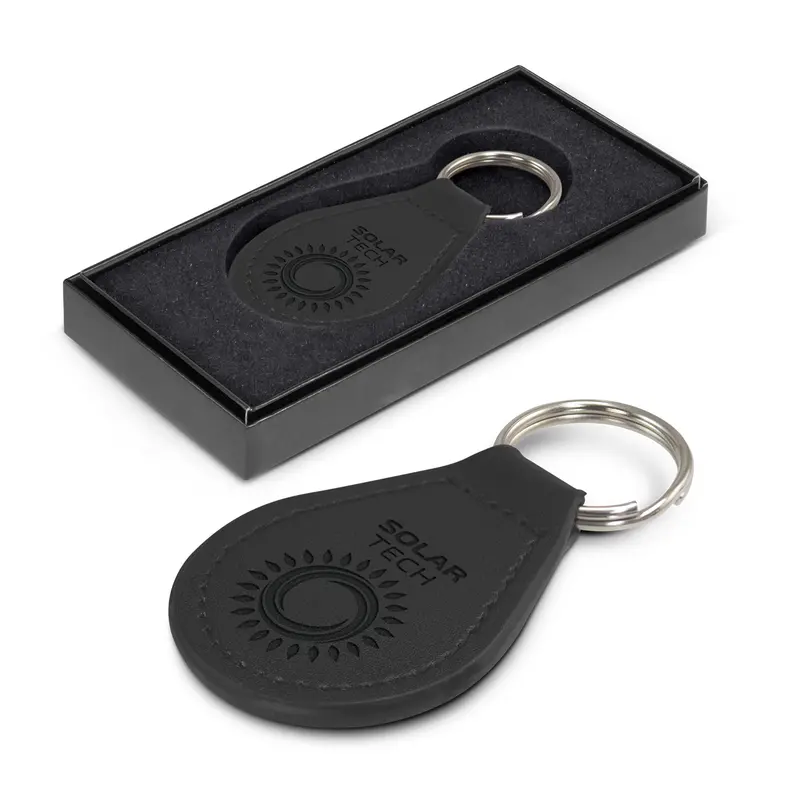 Prince Leather Key Ring - Round – Keyrings – available in black colour