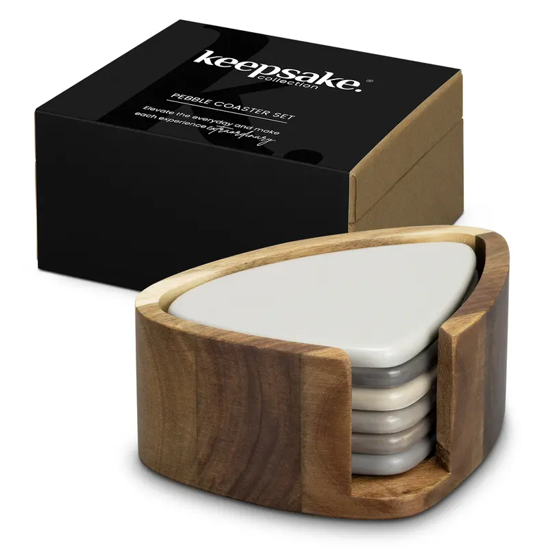 Keepsake Pebble Coaster Set – Coasters – available in beige colour