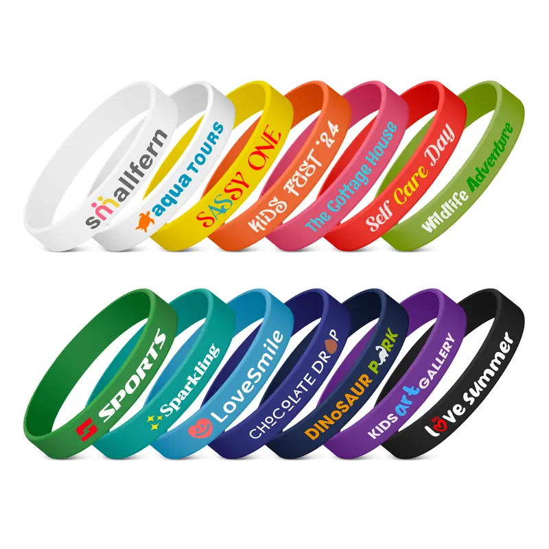 Kids Silicone Wrist Band – Wrist Bands – available in black, blue, green, orange colours and 5 more