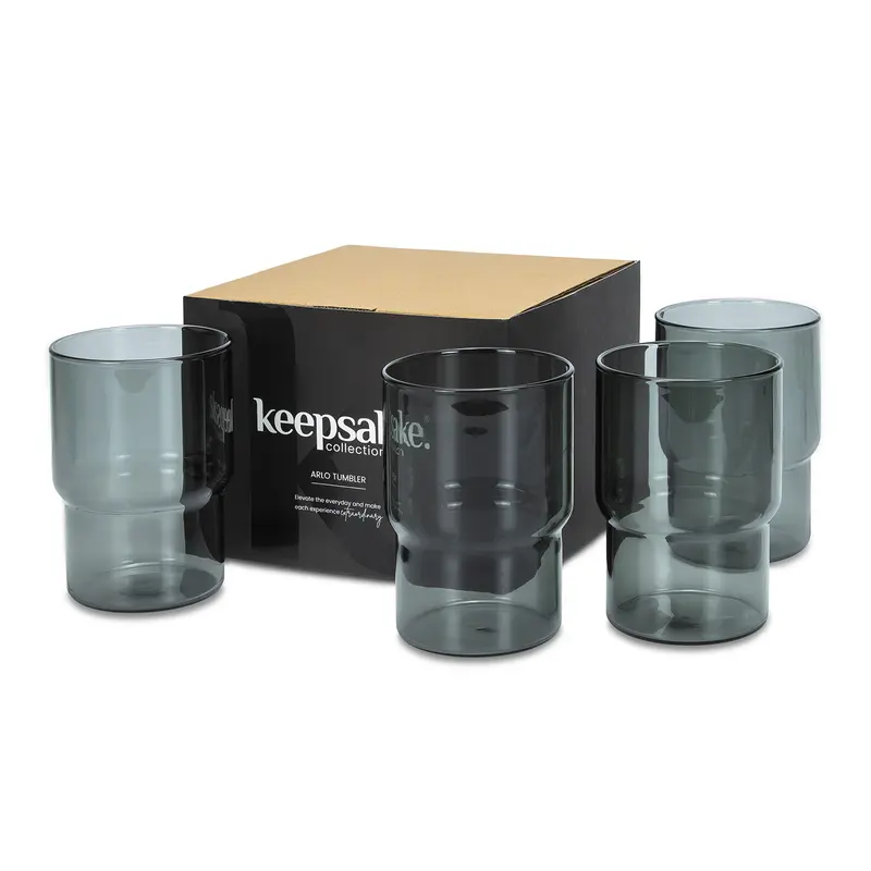 Keepsake Arlo Tumblers - Set of 4 – Glassware – available in black colour