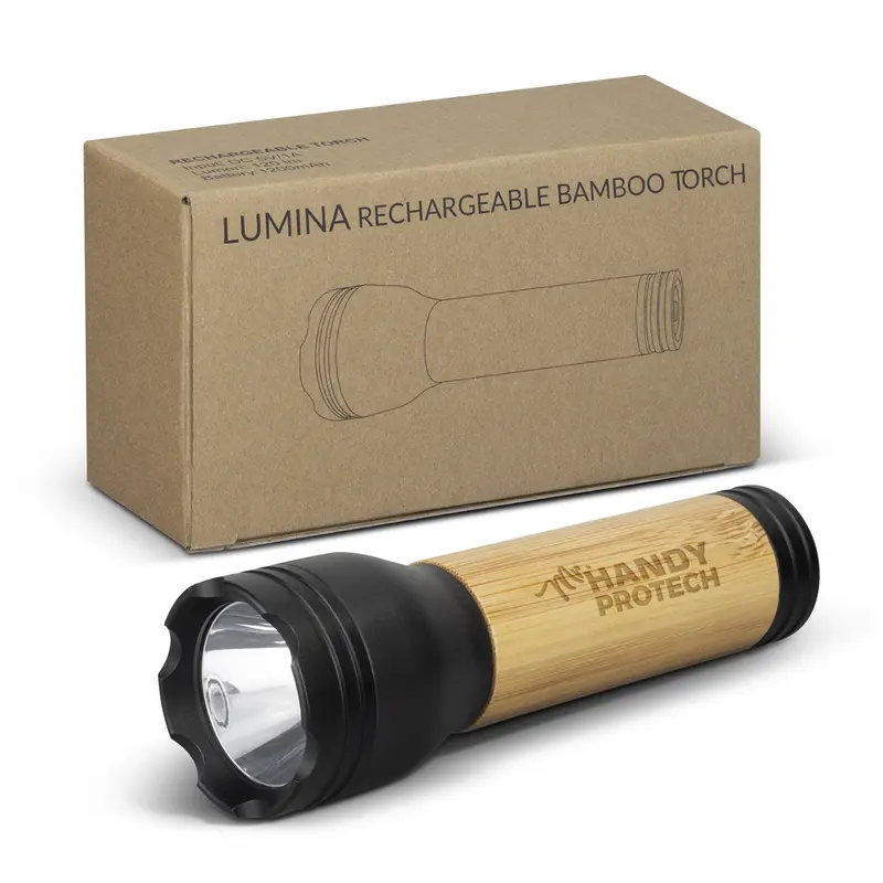 Lumina Rechargeable Bamboo Torch – Multi Tools – available in beige colour