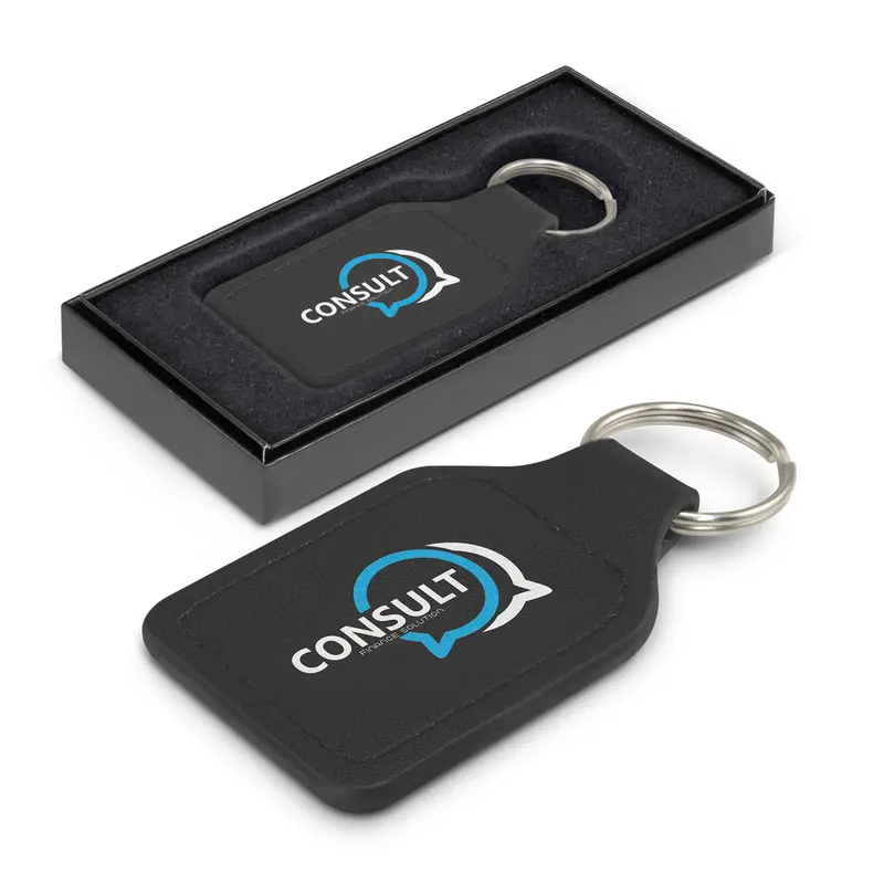Prince Leather Key Ring - Square – Keyrings – available in black colour