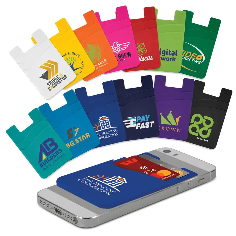 Dual Silicone Phone Wallet – Phone Wallets – available in black, blue, green, orange colours and 5 more