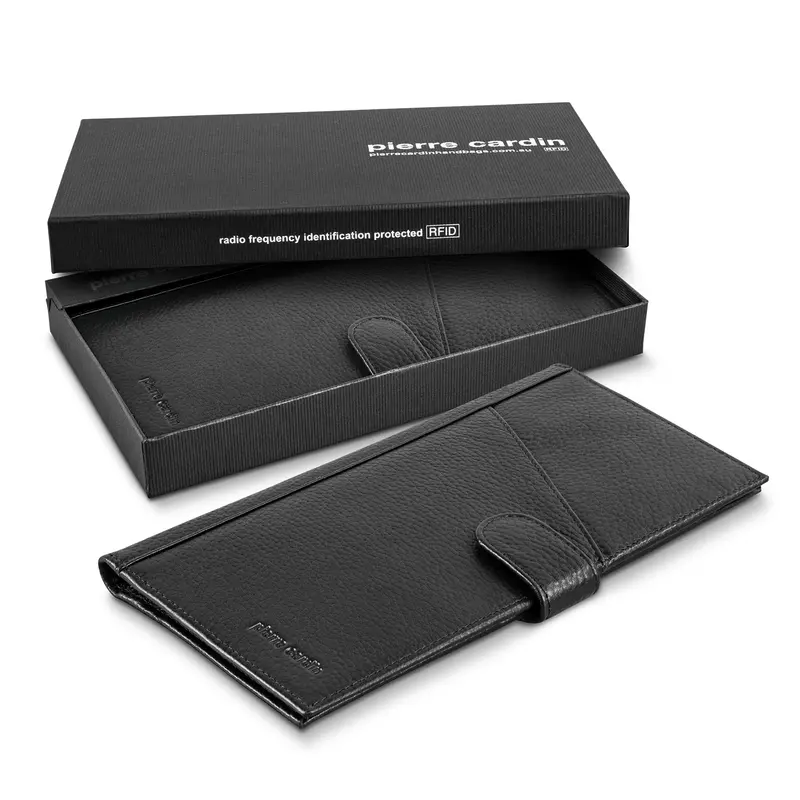 Pierre Cardin Leather Passport Wallet – Misc Outdoors – available in black colour