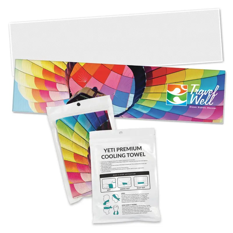 Yeti Premium Cooling Towel - Full Colour - Pouch – Towels – available in white colour