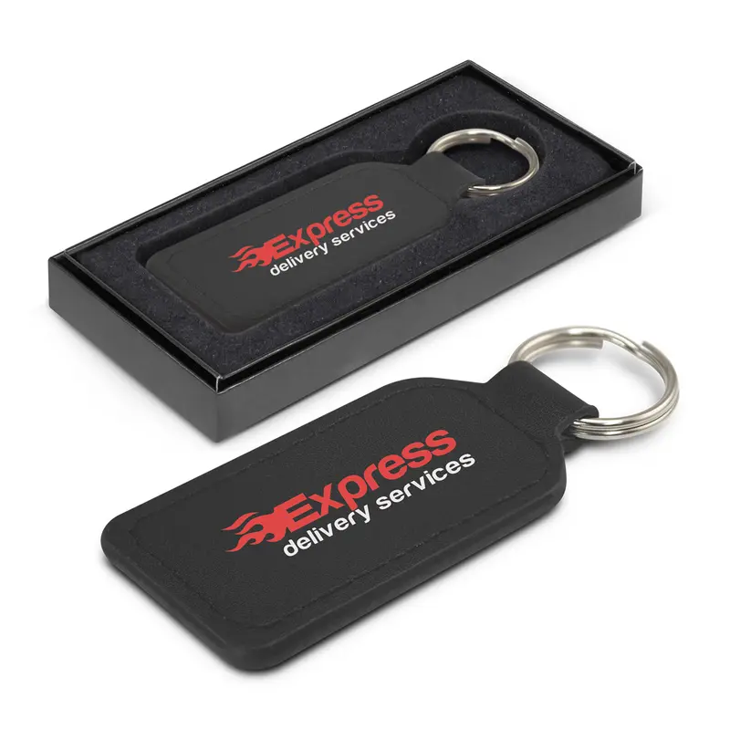 Prince Leather Key Ring  - Rectangle – Keyrings – available in black colour