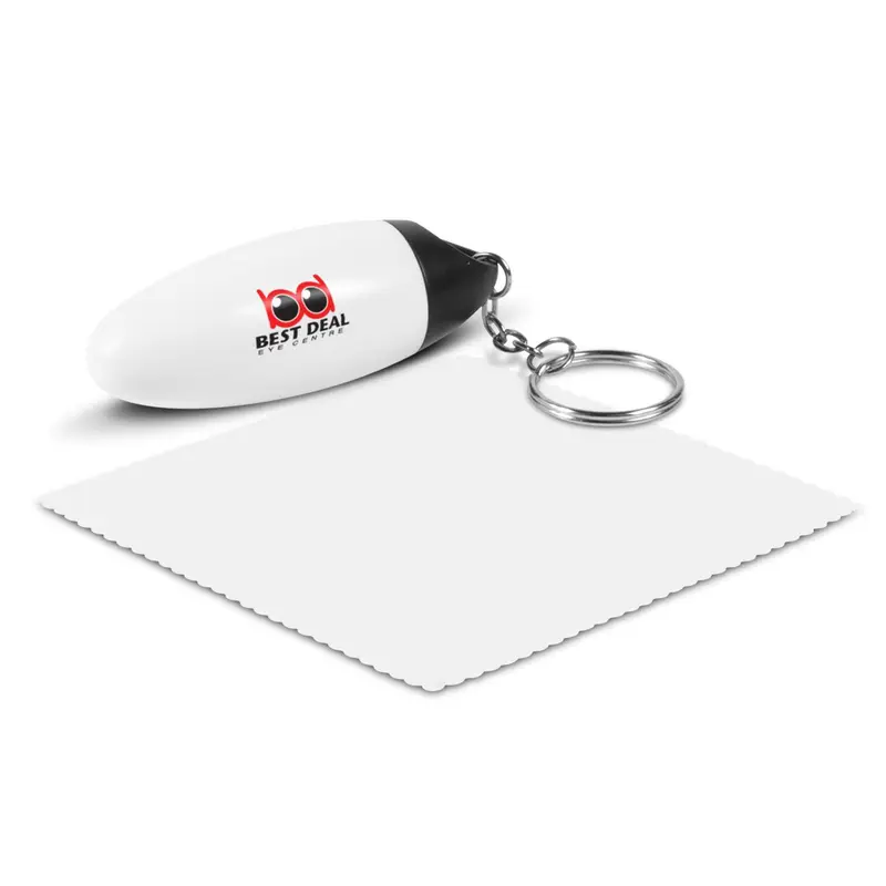 Microfibre Cloth Key Ring – Keyrings – available in white colour