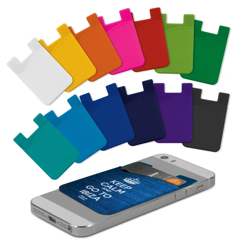 Silicone Phone Wallet - Full Colour – Phone Wallets – available in black, blue, green, orange colours and 5 more