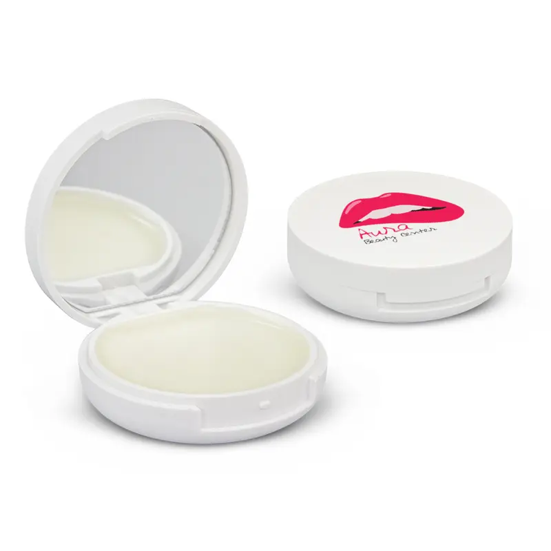 Compact Mirror and Lip Balm – Lip Balms – available in white colour
