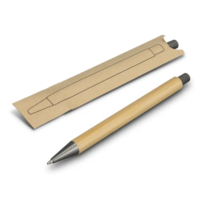 SPICE Noclip Bamboo Pen – Eco Pens – available in beige colour