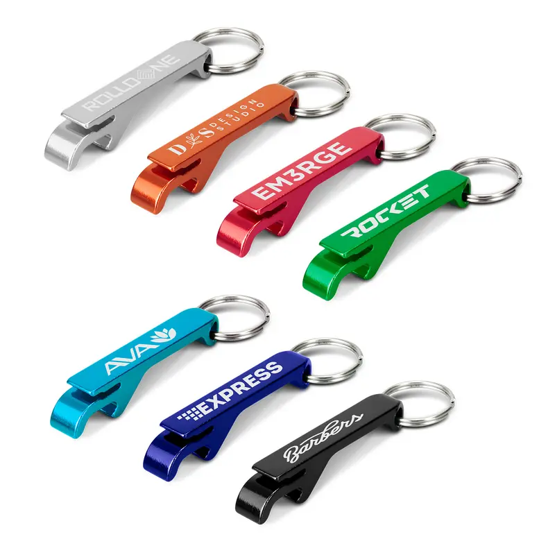 Snappy Metal Bottle Opener Key Ring – Keyrings – available in black, blue, green, orange colours and 2 more