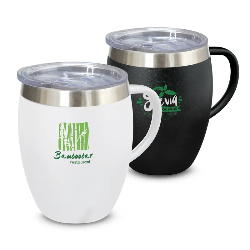 Verona Vacuum Cup with Handle – Reusable Coffee Cups – available in black, white colours